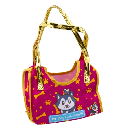 Husky Dog In A Bag Plush Mascot Cuddly Toy White Gray