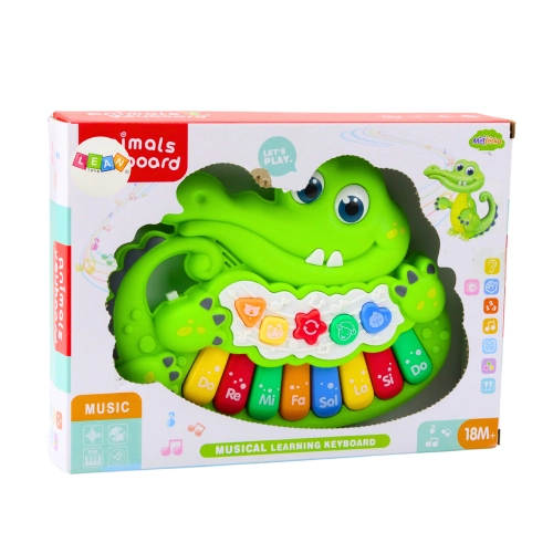Interactive Baby Piano Lights Sounds Animal Noises Green