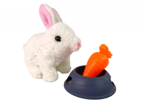 Interactive Bunny Rabbit Mascot White Carrot Bowl