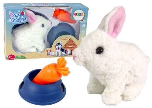 Interactive Bunny Rabbit Mascot White Carrot Bowl