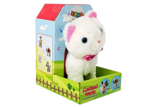 Interactive Cat White Walks and Sings Sound