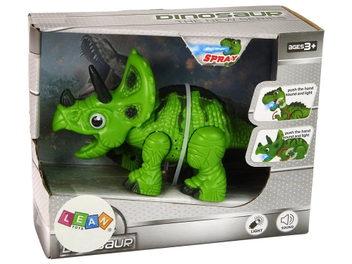 Interactive Dinosaur Triceratops Steam Water Sound Green