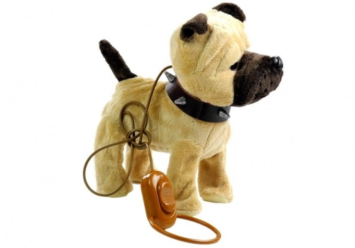 Interactive Dog On a Leash with Dog House Beige
