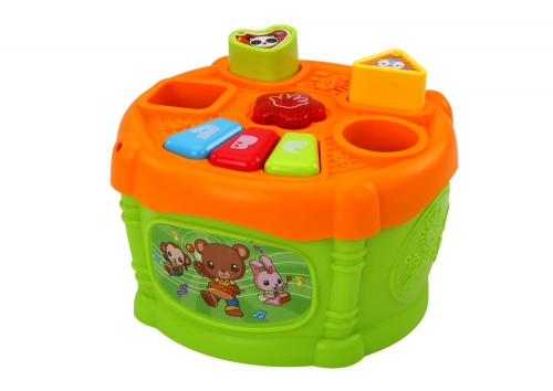 Interactive Educational Drum Shapes Green and Orange