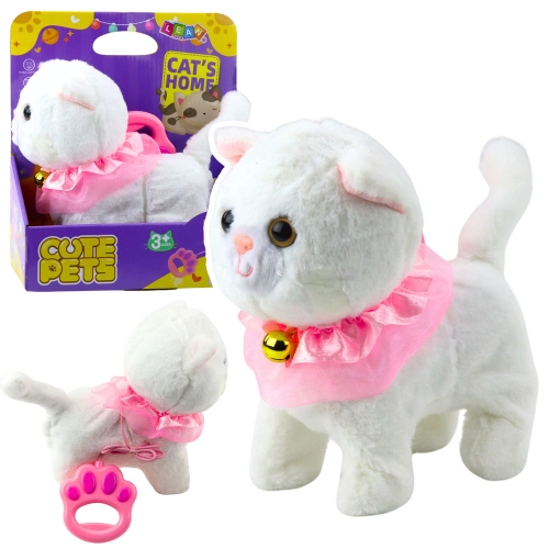 Interactive Kitten on a Leash Pink Ruffle Tinkerbell Walks Meows