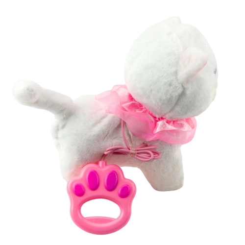 Interactive Kitten on a Leash Pink Ruffle Tinkerbell Walks Meows