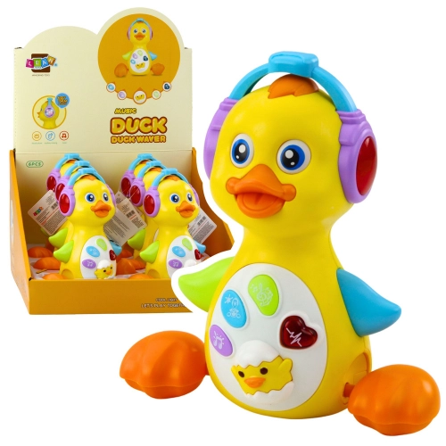 Interactive Musical Duck for Toddlers Moves Lights Yellow