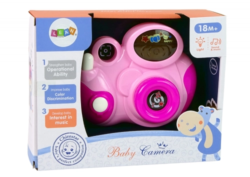 Interactive Photo Camera For your baby Melodies of light and sounds COLOUR PINK