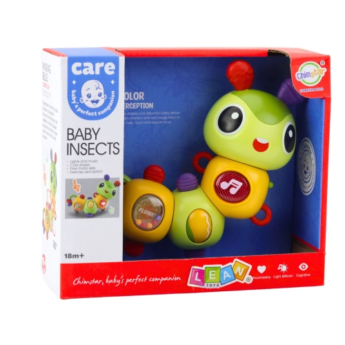 Interactive Sensory Caterpillar Musical Rattle Teether Rotating 360°