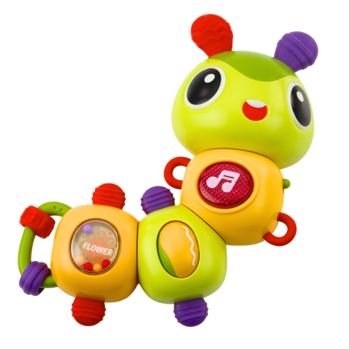 Interactive Sensory Caterpillar Musical Rattle Teether Rotating 360°