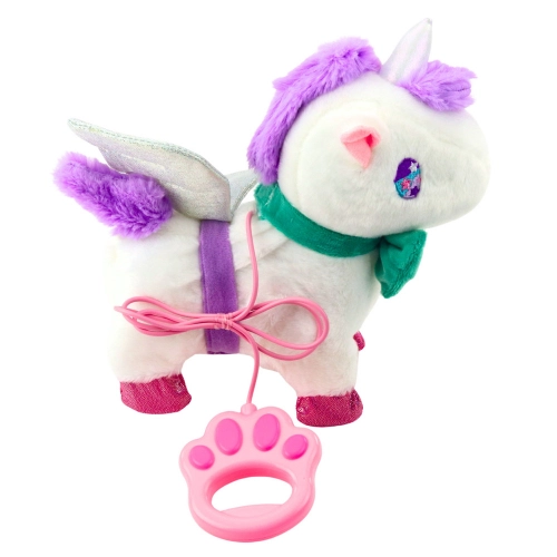 Interactive Unicorn on a Leash Walks Galloping Sounds Detachable Wings