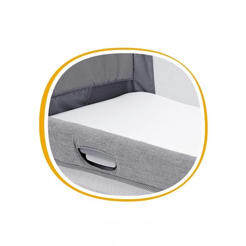 Joie Roomie Pelēks Flaneļa Gulta-manēža ar nolaižamu sānu