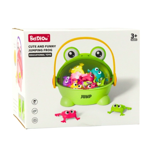 Jumping Frogs Arcade Game, 15-Frog Container, Green