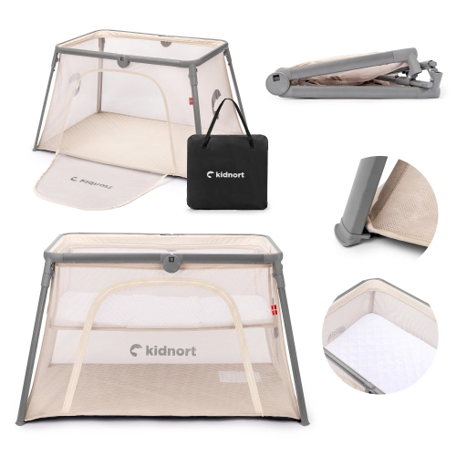 Kidnort Bleke Unique beige Детская дорожная кроватка
