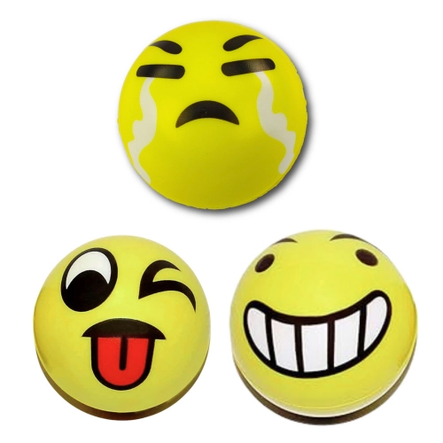Kneading Bouncing Ball Foam Emoticon Yellow 10cm