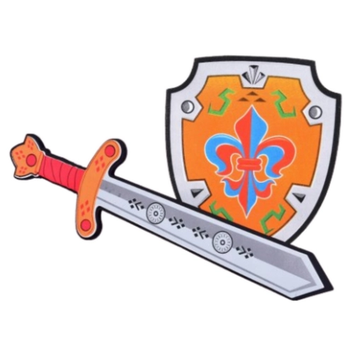 Knight Set Shield Sword Foam Emblem Lily 2pcs