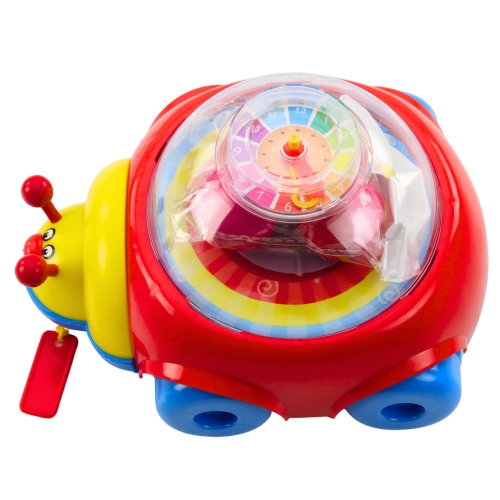 Ladybug Ride-on Pull Toy With Balls And Clock Colorful
