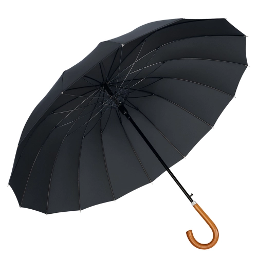 Large Automatic Umbrella with Arm Cover 24-Rib Black 115 cm