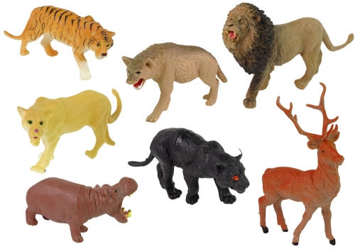 Large Figure Set Wild Animals Safari + Accessories 34 Elements