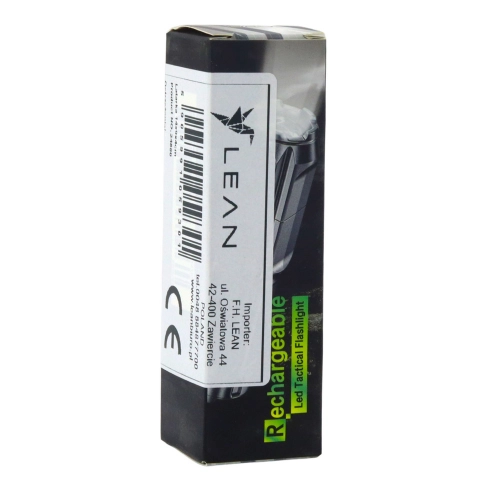 LED Flashlight Adjustable Zoom 3 Lighting Modes USB Charging Black