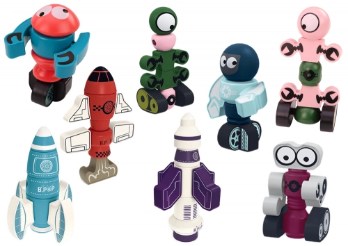 Magnetic Blocks Space Rocket Set 56 pieces. Magnetic Rocket Mix