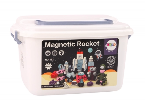 Magnetic Blocks Space Rocket Set 56 pieces. Magnetic Rocket Mix