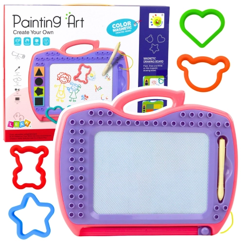 Magnetic Board With Slider Stamps Patterns Pink