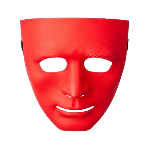 Mask Anonymous Carnival Halloween On Elastic White Red