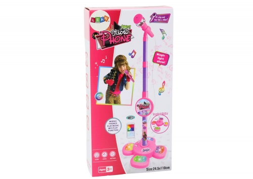 Microphone with Stand for Children, Adjustable, Pink