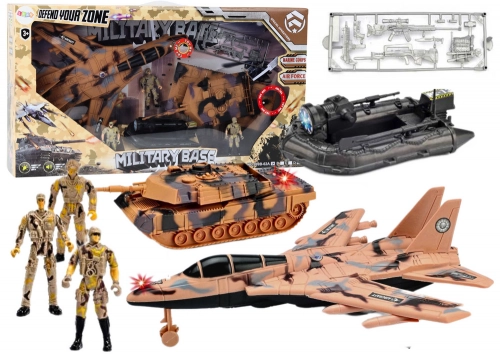 Military Set Military Tank Jet Soldiers Sound Lights
