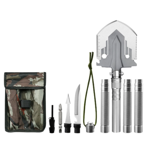 Military Shovel 16 in 1 Tactical Survival Tools Knife Fire Starter Cleaver