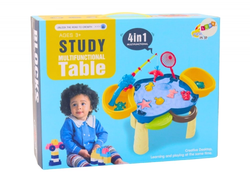 Multifunctional Table 4in1 Blocks Fishing Drawing Blue