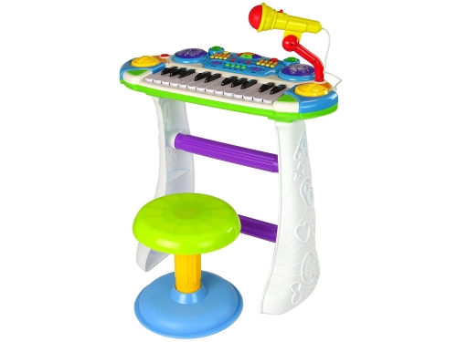 Organ Keyboard Chair Microphone Blue