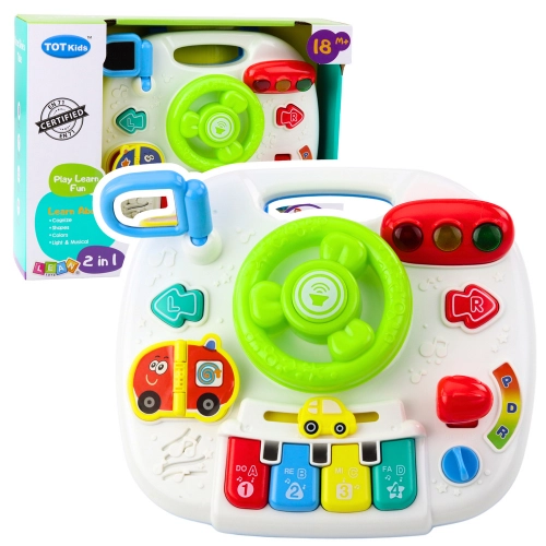 Panel Interactive Table Educational Steering Wheel 2in1 Lights Sounds