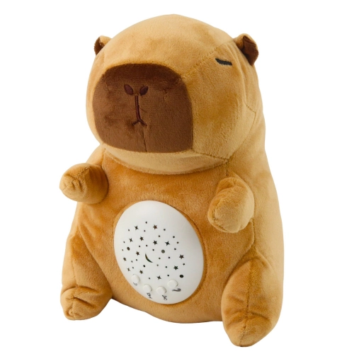 Plush Capybara Plush Toy Star Projector Lullabies Sounds Brown
