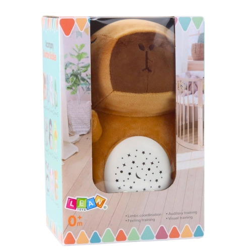 Plush Capybara Plush Toy Star Projector Lullabies Sounds Brown