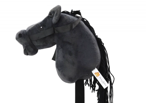 Plush Horse Head On A Stick Hobby Horse Long-haired Horse Black sounds