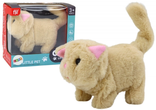 Plush Kitten Interactive Animal Walks and Meows Beige