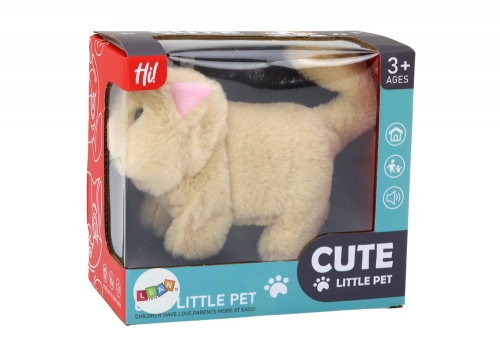 Plush Kitten Interactive Animal Walks and Meows Beige