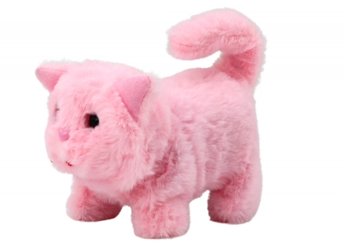 Plush Kitten Interactive Animal Walks and Meows Pink