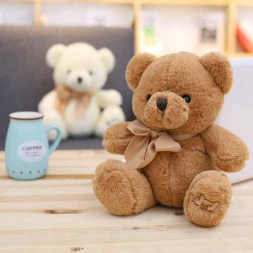 Plush Mascot Cuddly Toy Big Teddy Bear With Bow Brown 40cm
