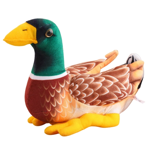 Plush Mascot Cuddly Toy Duck Brown Green 28cm