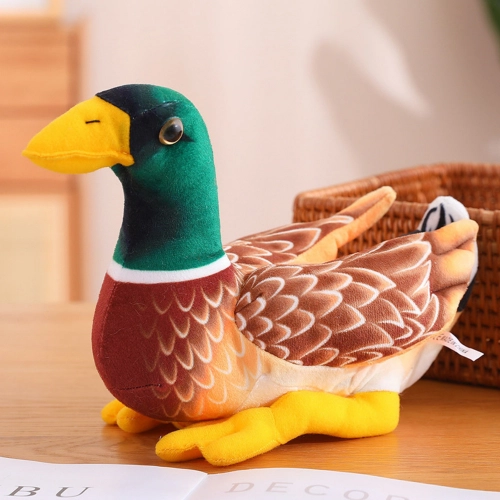 Plush Mascot Cuddly Toy Duck Brown Green 28cm
