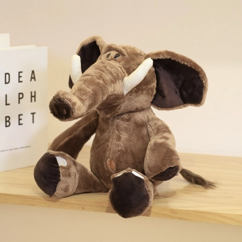 Plush Mascot Cuddly Toy Elephant With Big Ears Brown 22cm
