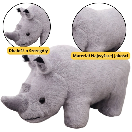 Plush Mascot Rhinoceros Plush Toy Cuddly Toy Gray 30cm