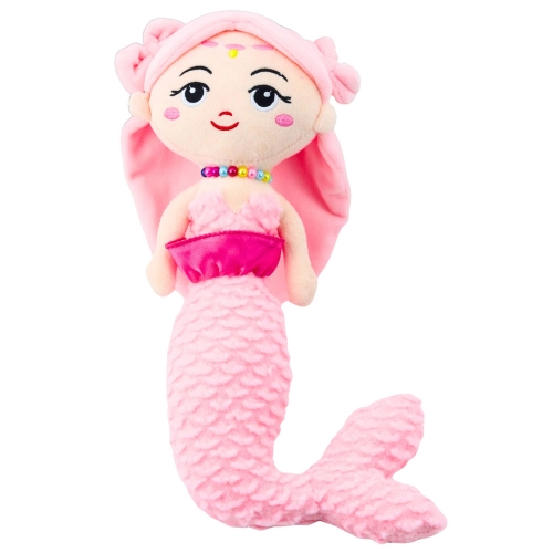 Plush Mermaid with Beads Cuddly Toy Pink 32cm
