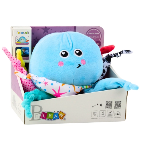 Plush Octopus Sleeping Cuddly Toy Light Sound Blue