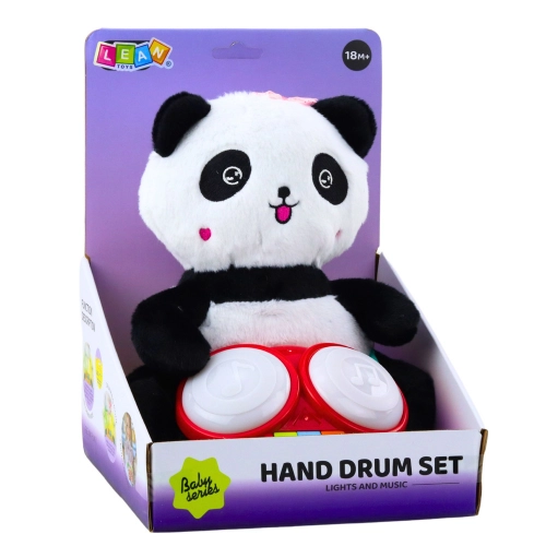 Plush Panda With Drums Mascot Cuddly Toy Lights Sounds