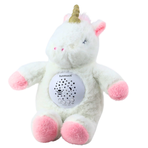Plush Unicorn Sleeping Cuddly Toy Projector Sound