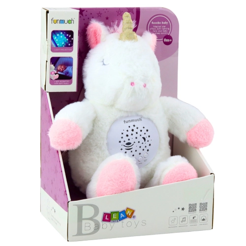Plush Unicorn Sleeping Cuddly Toy Projector Sound